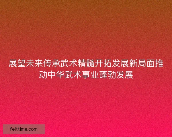 展望未来传承武术精髓开拓发展新局面推动中华武术事业蓬勃发展