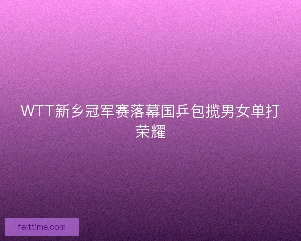 WTT新乡冠军赛落幕国乒包揽男女单打荣耀